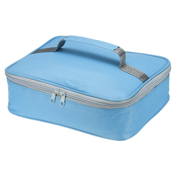 Uxcell 12.2"x9.6"x2.8" Portable Waterproof Insulated Lunch Tote Bag Lunch Box, Sky Blue