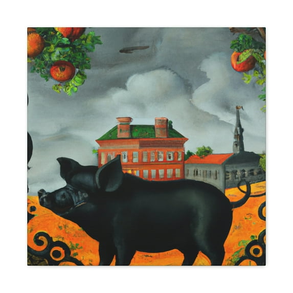 Pig in Grandeur Scene - Canvas