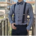 thumbnail image 6 of Men Suspenders Men Braces Supports Elastic Adjustable Pants Straps Black 50MM Wide, 6 of 6