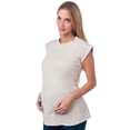 thumbnail image 3 of Playera Maternidad Algodón Cómoda Ropa Embarazo Playera Mujer Básica Sin Mangas Color Beige, 3 of 4