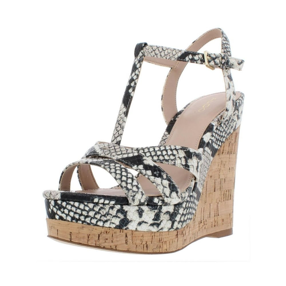 ALDO Aldo Womens Nydaycia Faux Leather Platforms Wedge Sandals