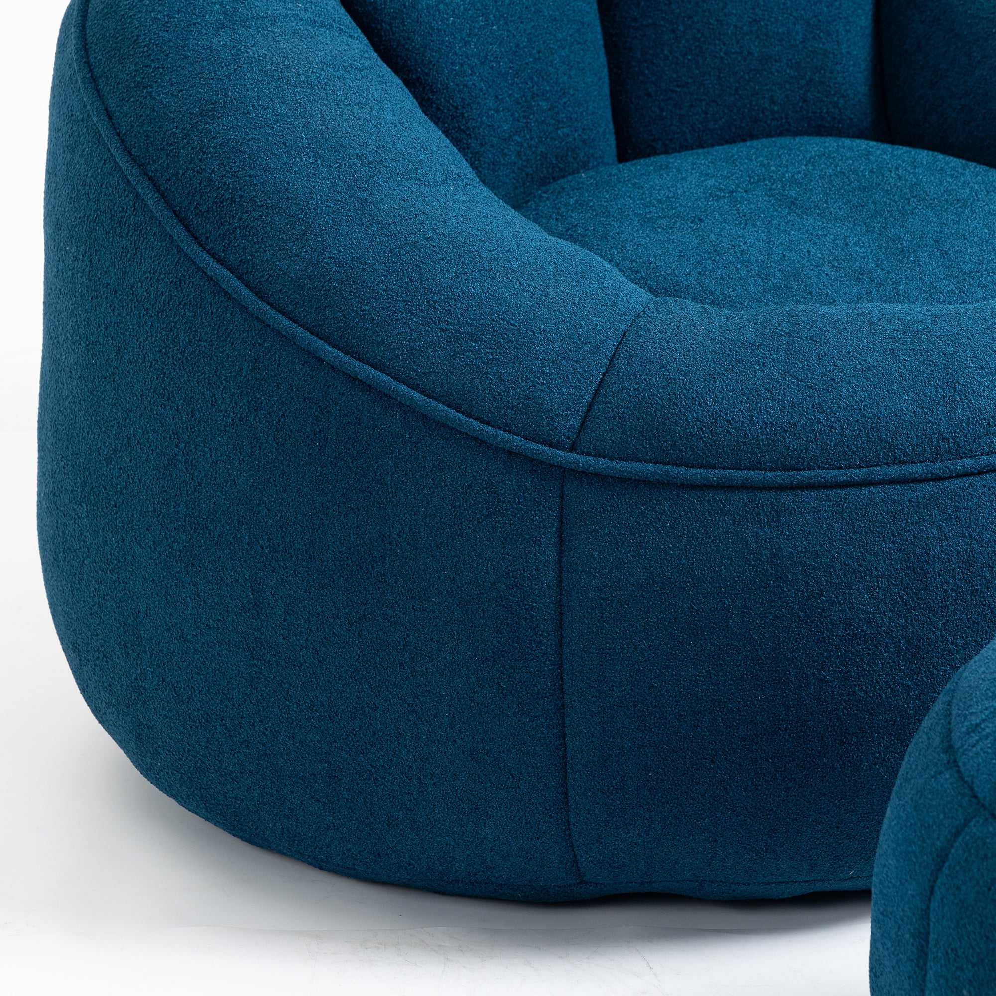 PORKISS Oversized Bean Bag Chair with Ottoman, Memory Foam Super Soft Lazy Couch for Adults Teens Kids, Microfiber Blue