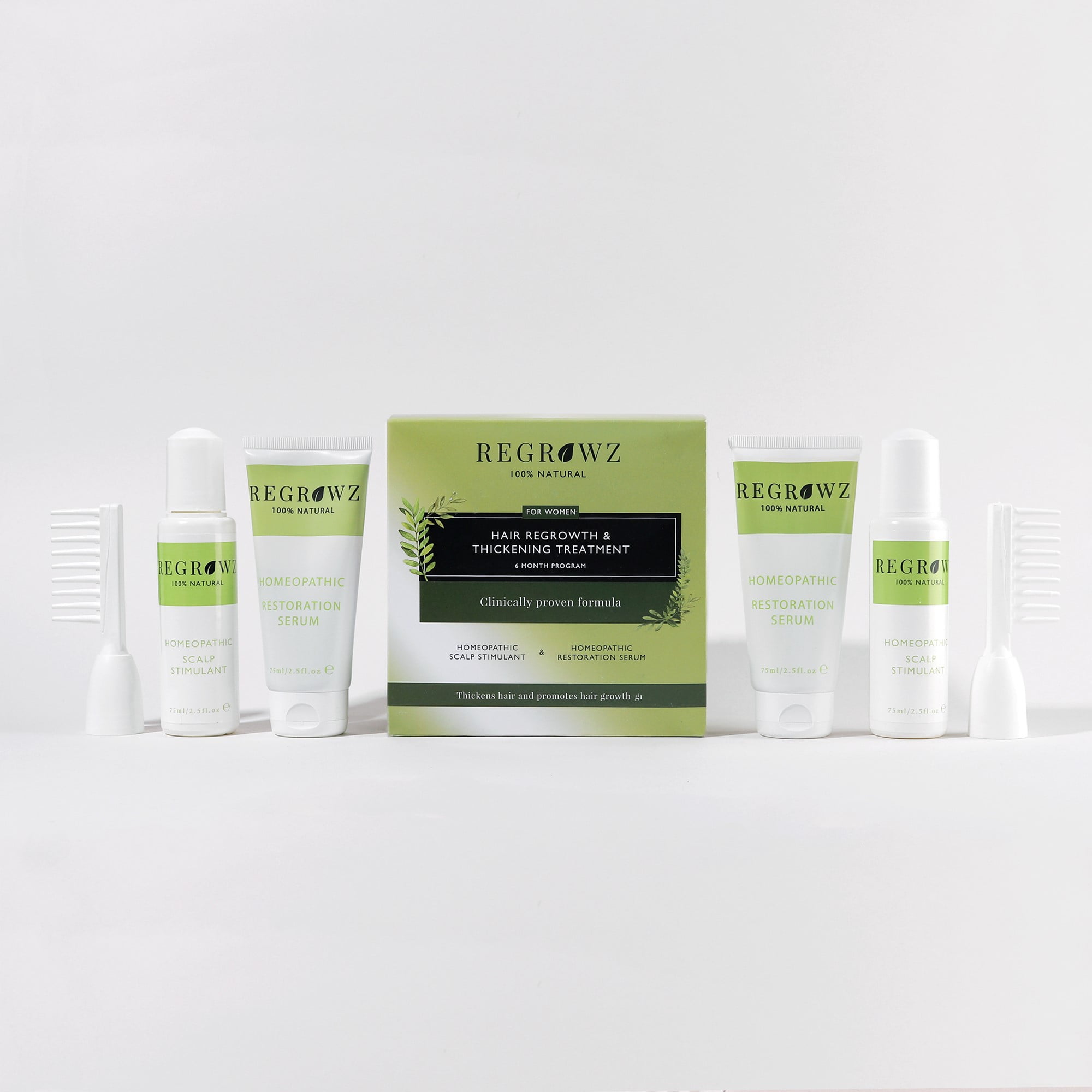 REGROWZ Womens Natural Hair Regrowth, Clinically Proven, Natural Ingredients with Allium Cepa and Ocimum Sanctum (6 Month Program) - REGROWZ Womens Natural Hair Regrowth, Clinically Proven, Natural Ingredients with Allium Cepa and Ocimum Sanctum (6 Month Program) -