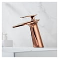 thumbnail image 6 of Basin Faucet Solid Brass Rose Gold Bathroom Faucet Cold And Hot Waterfall Mixer Sink Tap Single Handle Deck Mounted Gold Tap, 6 of 7