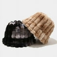 thumbnail image 3 of CoCopeanut Topi Bucket Manis Ruffle Lembut Baru Topi Nelayan Hangat Musim Dingin Daun Lotus Lembut Topi Kasual Panama Luar Ruangan Musim Gugur untuk Wanita, 3 of 6