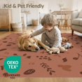thumbnail image 4 of ODIKA 6'x9' Terracotta Botanical Style Floral Washable Area Rug Whimsical Scattered Motifs With Delicate Vine And Nature Non-Slip, Easy Care, for Family Room, Living Mater Bedroom, 4 of 7