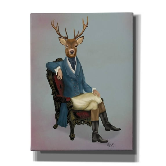 Epic Graffiti 'Distinguished Deer Full' by Fab Funky, Canvas Wall Art, 12"x16"
