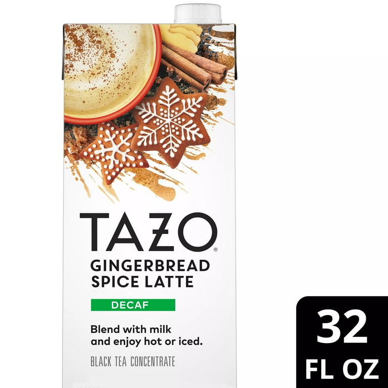 TAZO Gingerbread Spice Latte Tea Concentrate, Decaffeinated, Black
