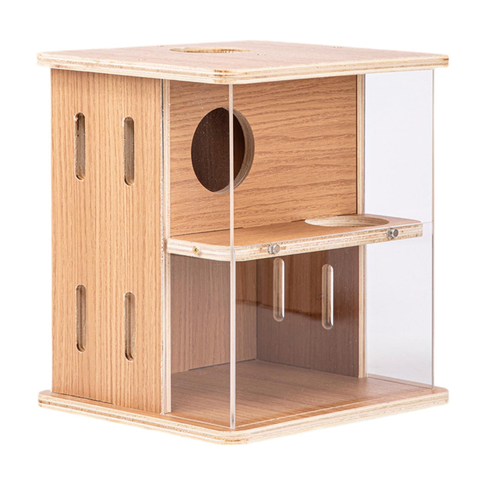 Bothyi Wood Hamster House Hideout Hut 2 Tier Hide Supplies Pet Supplies Funny Nest Rest