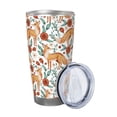thumbnail image 2 of KLL Foxes and Floral Harmony Print 40oz Stainless Steel Insulated Car Cup with Spillproof Lid - Keep Your Drink Hot or Cold on the Go-Without Straw, 2 of 8