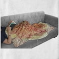 thumbnail image 6 of Mandala Soft Flannel Fleece Throw Blanket, Hand Drawn Bloom Swirled Petals Oriental Retro Illustration, Cozy Plush for Indoor and Outdoor Use, 50" x 70", Burgundy Yellow Pink, by Ambesonne, 6 of 6