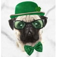 thumbnail image 2 of Cute St Pattys Day Leprechaun Pug Women Crewneck Sweatshirt Brisco Brands M, 2 of 6