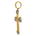 thumbnail image 2 of 10k Two-tone Gold Mens Princess Cut Cubic Zirconia Religious Cross Charm Pendant 50.5x28.7mm Wide Necklace for Men, 2 of 2