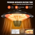 thumbnail image 2 of SKYSHALO Ceiling Mounted Patio Warmer, 1500W Electric Infrared Heater for Outdoors/Indoors, IP34 Rated with 23.6 inch Pull Cord & 20 inch Chain, Suitable for Deck, Patio, Dining Area, Workshop, 2 of 9