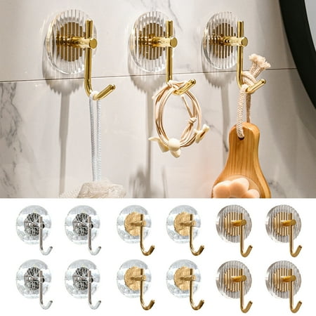 

4 Pcs Waterproof Wall-mounted Storage Hooks Punch-free Clothes Handbag Bracelet Storage Hook Household Products