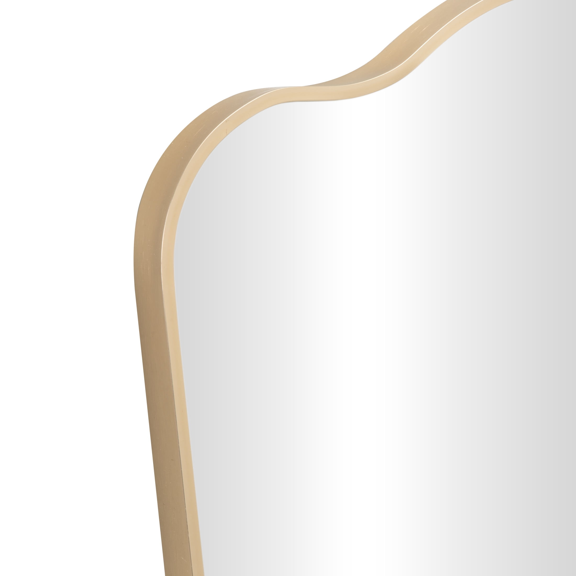 DecMode 20" x 35" Gold Arched Wall Mirror with Thin Frame
