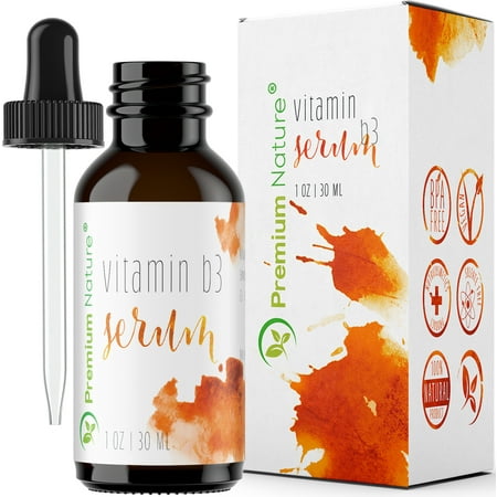 Vitamin B3 Facial Serum Niacinamide 5% - 1oz Moisturizing Face Cream Pore Tightener Wrinkle Reducer & Collagen Booster Antiaging - for Dark Spots Breakouts Acne Fine Lines Age Spots Premium (Best Product For Red Spots On Face)