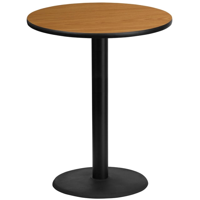 Bowery Hill Table de Bar de Restaurant Ronde 36 Pouces en Noir et Acajou