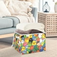 thumbnail image 3 of Yayeee Collapsible Cube Storage Bin with Lid Fabric Closet Decorative Basket with Handles, Colorful Birds Pattern, 3 of 7