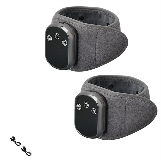 2 Masajeadores con Pulsera de Masaje Térmico, Envoltura Muscular Portátil, 3 Modos de Vibración, 5 Niveles de , Almohadilla Térmica Recargable.