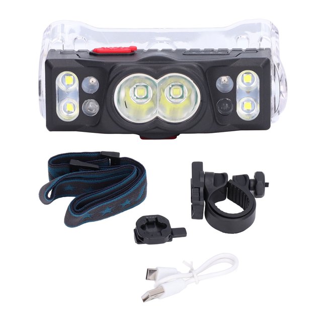 Mini linterna frontal LED recargable, linterna con sensor inteligente, resistente al agua, carga USB con imán de pantalla de alimentación