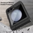 thumbnail image 6 of ELEHOLD for Samsung Galaxy Z Flip 6 Case,Ultra-Thin Non-slip Invisible Kickstand Built-in Front Screen Protector Hinge Protection Hard PC Shockproof Case for Samsung Galaxy Z Flip 6,Black, 6 of 9