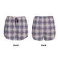 thumbnail image 6 of Uemuo Purple Floral Gingham Check Plaid Pattern Women's Athletic Shorts High Waisted Running Shorts with Liner Pockets Gym Elastic Workout Shorts-XX-Large, 6 of 9