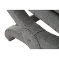 thumbnail image 4 of 23 Inch Fabric Upholstered Ottoman, Plush Cushioned, Curved X Frame, Gray- Saltoro Sherpi, 4 of 6