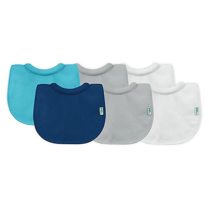green sprouts 6Pack Stay Dry Bibs in Navy/Aqua