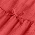 thumbnail image 2 of Girls' Red Tiered Maxi Skirt High Waisted Ruffle Skirt with Elastic Waist for Summer Boho Casual Outfit,Size 14-15T, 2 of 8
