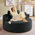 thumbnail image 3 of Muumblus Oversized Round Lounge Chaise Chair Indoor,Boneless Cloud Couch with 3 Pillows, No Assembly Required, Modern Accent Chair for Living Room, Black Chenille, 3 of 12