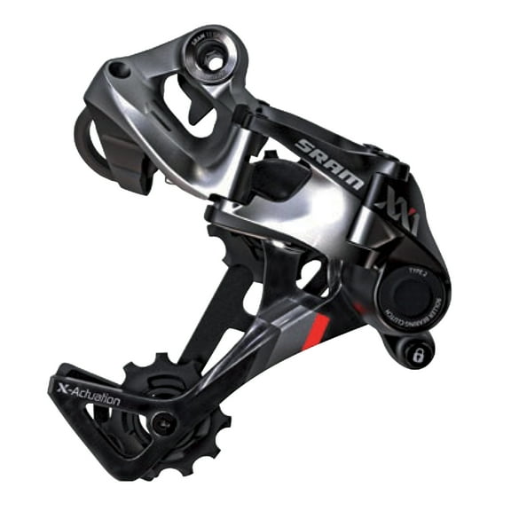 SRAM XX1 Rear Derailleur - 11 Speed, Medium Cage, Black/Red