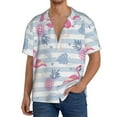 thumbnail image 3 of Xecao offers the Flamingo and Pineapple for Men's Casual Short-sleeved Shirt, a button-up collared shirt with a pocket, perfect for beach vacations and yacht travel in the Medium size., 3 of 7