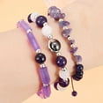 thumbnail image 3 of Pulseras de amatista para las mujeres de piedra natural de cuentas pulsera estrés ansiedad sandía cristales ópalo estiramiento joyería de regalo para las mujeres, 3 of 7