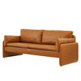 thumbnail image 1 of Sofa, Faux Vegan Leather, Tan, Modern Contemporary Urban Design, Living Lounge Room Hotel Lobby Hospitality, 1 of 9