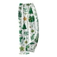 thumbnail image 6 of WTOBBY Women's Christmas Print Flannel Pajama Pants, Casual and Fashionable Sleepwear with Festive Patterns, Soft Fabric for Comfortable Home Use,Green M, 6 of 6