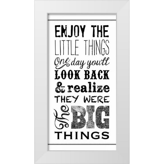 Longfellow Designs 9x14 White Modern Wood Framed Museum Art Print Titled - Little Things BNW