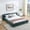 Blue+Green, variant on Harper & Bright Designs Queen Size Upholstered Floor Bed with Headboard and Solid Frame, Chenille Platform Bed Frame for Bedroom, Dark Gray