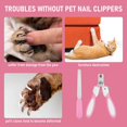 thumbnail image 4 of Cortaúñas para perros NQ con lima de uñas rosa acero inoxidable para mascotas cachorros, 4 of 5