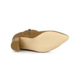 thumbnail image 5 of BLISSFUL STEP Women's Block Heel Boots Pointed Toe Buckle Decor Ankle Booties Brown 7, 5 of 7