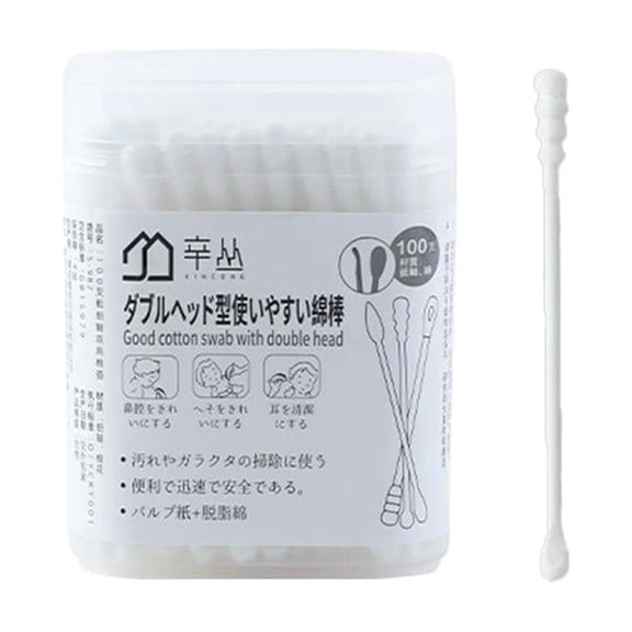 Double-Ended Cotton Swabs w/ Ear Spoon & Tip 100pcs Multipurpose Cleaner