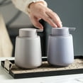 thumbnail image 4 of Dispensador de loción manual para baño de 340 ml, dispensador de jabón espumoso gris, dispensador de líquido de cerámica para platos de cocina, dispensador de lavado de manos, 4 of 5