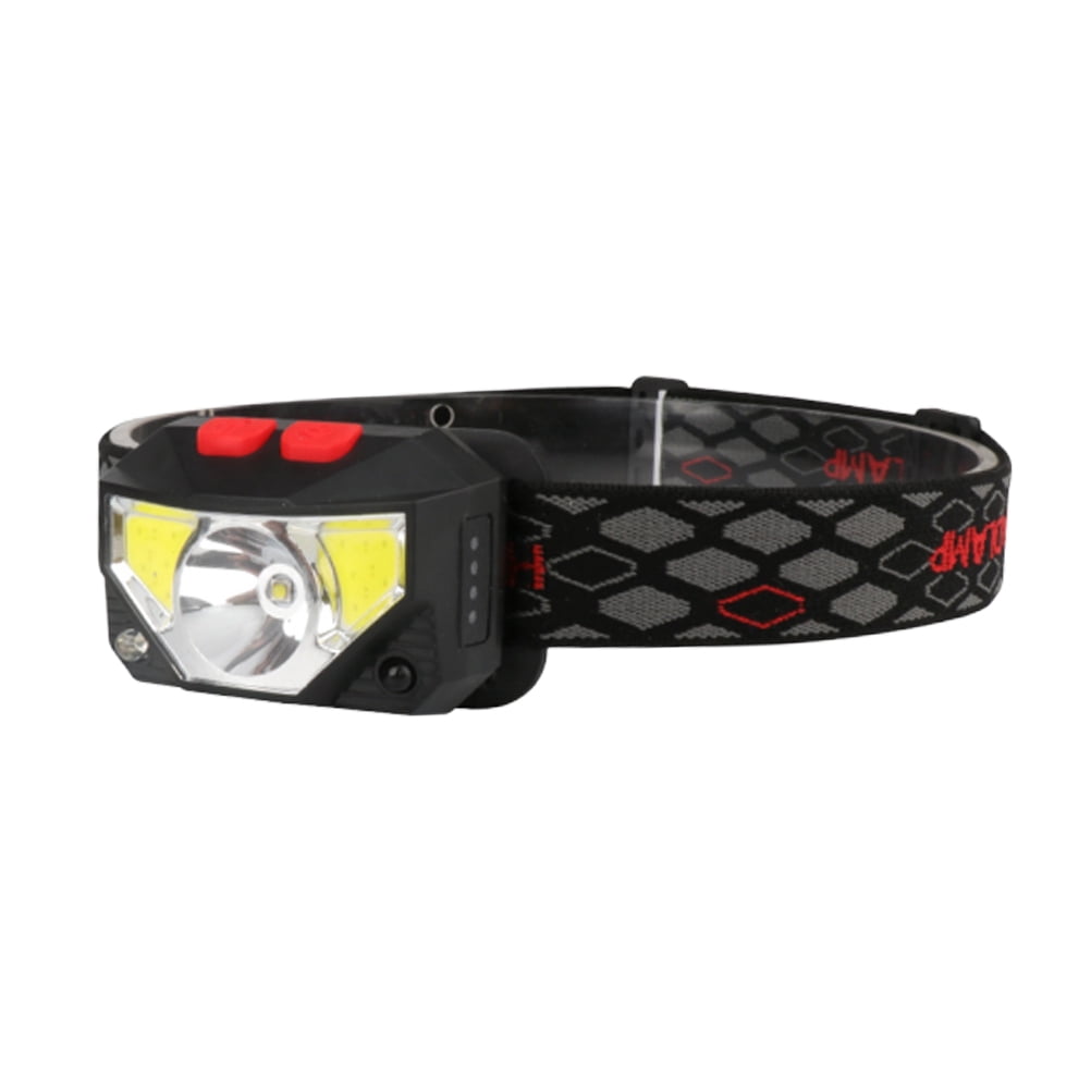 Rosarivae Mini USB Rechargeable LED Headlamp Body Motion Sensor Red