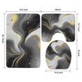 thumbnail image 3 of Black and Gold Marble Glitter Splashes Pattern Bathroom Rugs Sets 3 Piece,Toilet Cover Set,Absorbent Non Slip Bathroom Mats Sets with U-Shaped Contour Rug Toilet Rug Set, 3 of 5