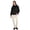 Black, variant on Women's Leone Hooded Rain Bomber Water-Resistant Softshell Jacket w/Patch Pockets, Navy, L