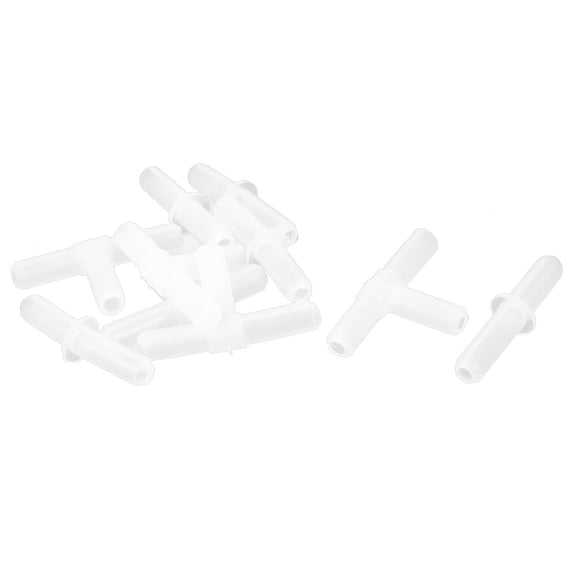 Unique Bargains 5mm Connecting Dia Plastic Aquarium Air Pump Tube Straight Tee Connector 10 in 1