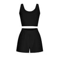 thumbnail image 4 of hoksml Trendy Summer Outfits for Women,Women's Spring And Summer Solid Tank Top Shorts Two Piece Casual Home Set, 4 of 5