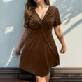 thumbnail image 2 of Vestido Casual de Mujer, Cuello en V de Manga Corta de Tamaño Mayor para la Primavera, el Verano, la Playa, la Fiesta Y el Uso Diario, 2 of 8