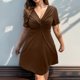 thumbnail image 2 of Vestido Casual de Mujer, Cuello en V de Manga Corta de Tamaño Mayor para la Primavera, el Verano, la Playa, la Fiesta Y el Uso Diario, 2 of 8