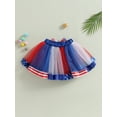 thumbnail image 5 of Michellecmm Women Kid Girl Skirt, Layered Tulle A-Lined Casual Party Stage Show Dancing Short Half Dress for Independence Day, 5 of 9